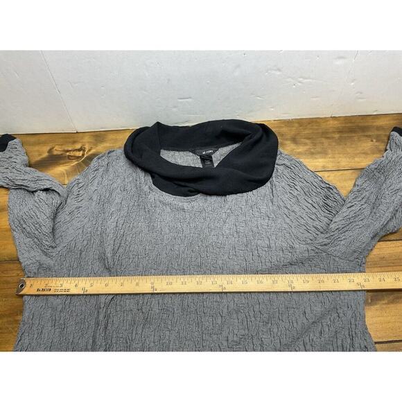 Ali Miles Tunic Top Shirt Size 3X Stretch Pockets Crinkle Cowl Neck Blouse - Picture 8 of 9